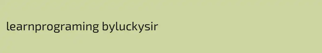 learnprograming byluckysir